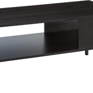 Mid Century Style Coffee Table with Wood Legs, Espresso Large Non-Lift Top