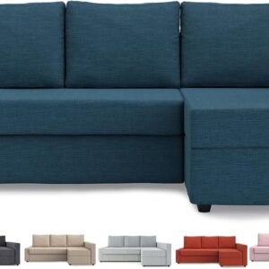 Snug Fit Slipcover for The IKEA with Chaise Corner Cover, Sofa Bed Cover, Sectional Slipcover Replacement (Navy Blue)(Cover Only!Not Sofa!)