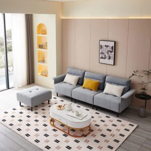 102" Sectional Couches for Living Room, Sectional Sofa Couch, Soft and Comfy Cloud Sofas, ern Sofa Furniture Sets, L Shaped Sofa Freely Sofa-3 Seats + 1 Ottoman Light Gray
