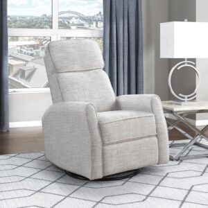 Swivel Glider Recliner , Nursery Glider, Boucle Fabric Recliner with Thick Seat Cushion and Backrest, Manual Recliner Sofa  for Living Room/Office/Apartment, Quartz