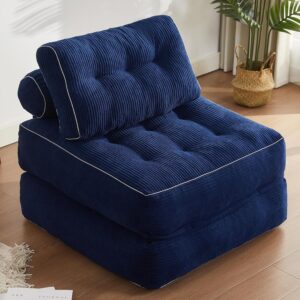 Folding Chair Bed,  Sofa Bed, Floor Couch for Adults Chair for Living Room, Lounge Sofa, Convertible Sofa Bed, Small Couches for Small Spaces, Blue